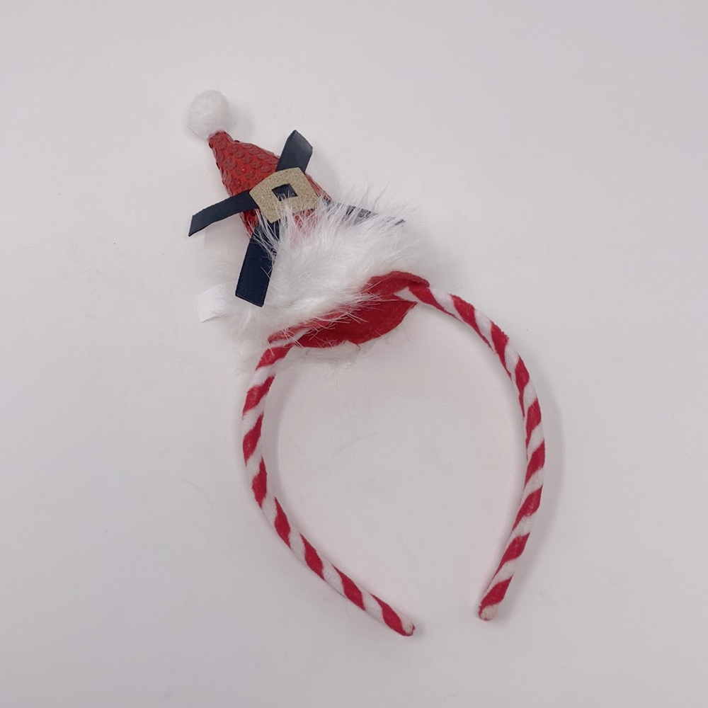 Christmas Santa Hat Candy Cane Head Band Excellent Used Condition